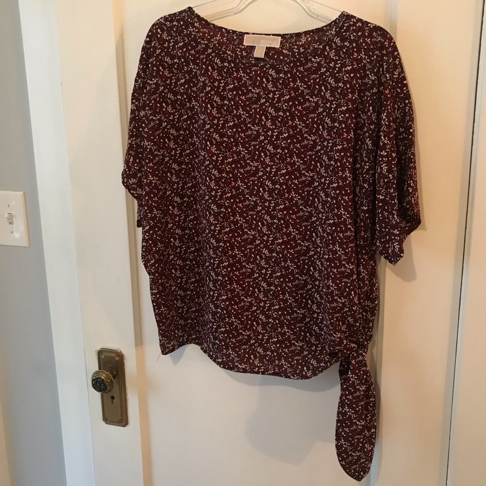 Michael Kors Floral Side Tie Top